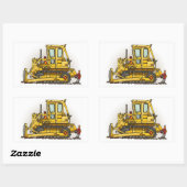 Bulldozer Dozer Rechthoekige Sticker (Vel)