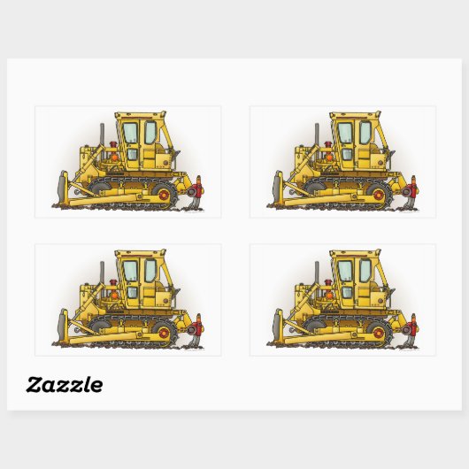 Bulldozer Dozer Rechthoekige Sticker (Vel)