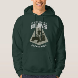 Bulldozer Driver Spirit Animal Vintage Silhouette Hoodie