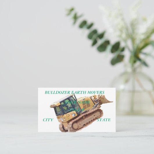 Bulldozer Earth Mover Visitekaartje (Staand voorkant)