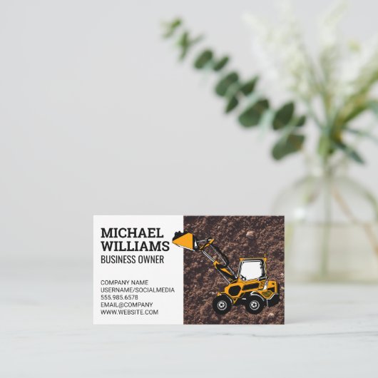 Bulldozer | Earthmover Visitekaartje (Staand voorkant)
