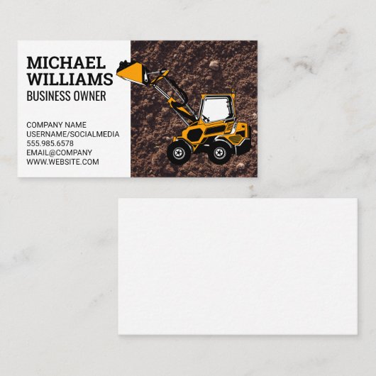 Bulldozer | Earthmover Visitekaartje (Voorkant / Achterkant)