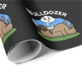 Bulldozer Funny Animal Bull Pun Dark BG Cadeaupapier (Rol Hoek)