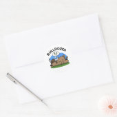 Bulldozer Funny Animal Bull Pun Ronde Sticker (Envelop)