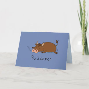 Bulldozer - Funny Sleepy Bull Card Kaart