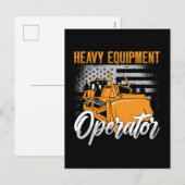 Bulldozer Heavy Equipment Operator Bouw Feestdagenkaart (Voorkant / Achterkant)