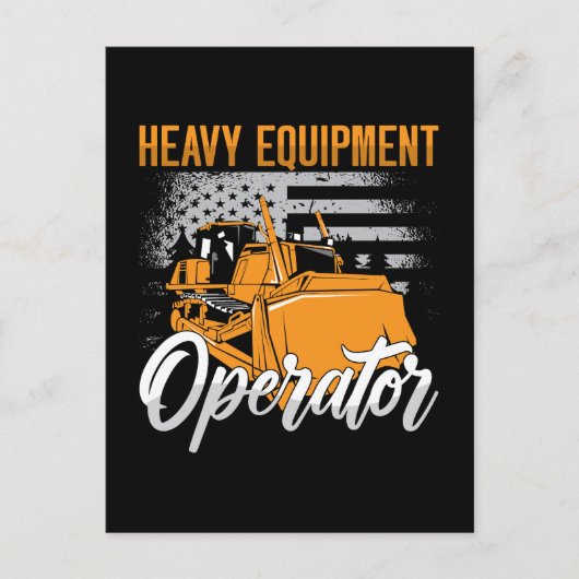 Bulldozer Heavy Equipment Operator Bouw Feestdagenkaart (Voorkant)