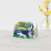 Bulldozer het Wenskaart van de Hond van de Kaart (Gele Bloem)