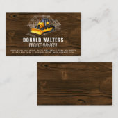 Bulldozer | Hout | Blauwdrukken Visitekaartje (Voorkant / Achterkant)