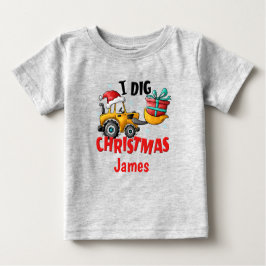 Bulldozer I Dig Kerstmis Persoonlijk T-Shirt