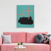 Bulldozer Operating Engineer Christelijk Cross Canvas Afdruk (Insitu (Woonkamer))