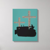 Bulldozer Operating Engineer Christelijk Cross Canvas Afdruk (Voorkant)