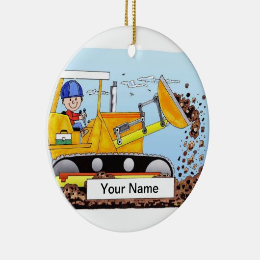 Bulldozer Operator - Male Keramisch Ornament (Rechts)