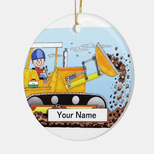 Bulldozer Operator - Male Keramisch Ornament (Links)