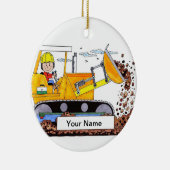 Bulldozer Operator — Vrouw Keramisch Ornament (Rechts)