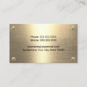 Bulldozer Plant Operator Gold Metal Construction Visitekaartje (Achterkant)