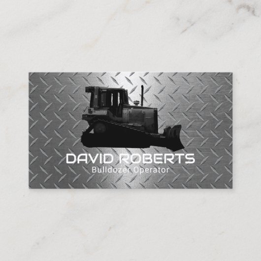 Bulldozer Plant operator moderne metaalconstructie Visitekaartje (Voorkant)