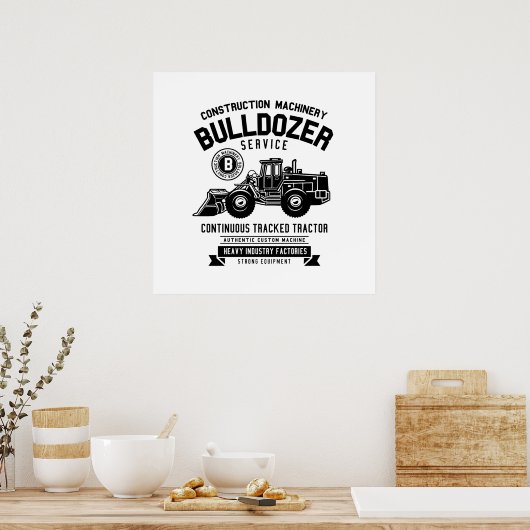 Bulldozer Poster (Keuken)