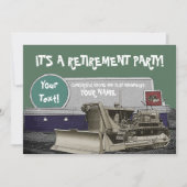 BULLDOZER RETIREMENT-INVITATIE TUSSENBULLEER KAART (Voorkant)