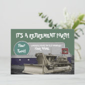 BULLDOZER RETIREMENT-INVITATIE TUSSENBULLEER KAART (Staand voorkant)