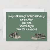 BULLDOZER RETIREMENT-INVITATIE TUSSENBULLEER KAART (Achterkant)