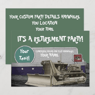 BULLDOZER RETIREMENT-INVITATIE TUSSENBULLEER KAART