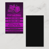 Bulldozer roze grunge aangepaste visitekaartjes (Voorkant / Achterkant)