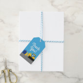 Bulldozer Schattige Kids Verjaardagsfeestbouw Cadeaulabel (Met Touw)