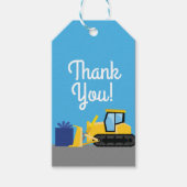 Bulldozer Schattige Kids Verjaardagsfeestbouw Cadeaulabel (Voorkant)
