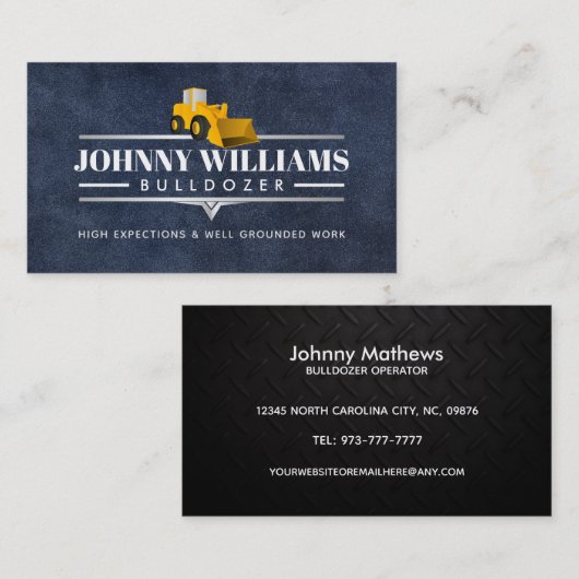 Bulldozer Slogans Visitekaartjes (Voorkant / Achterkant)