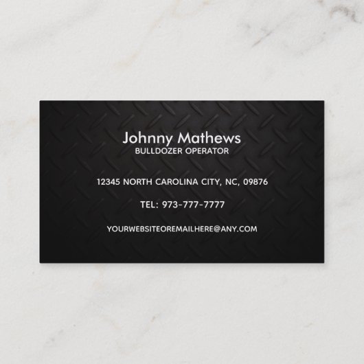 Bulldozer Slogans Visitekaartjes (Achterkant)