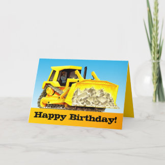 Bulldozer van de Verjaardag van de kinder Bouw van Kaart