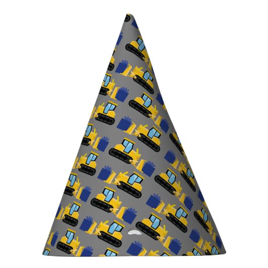 Bulldozer verjaardagsfeestje bouwen feesthoedjes (Rechts)