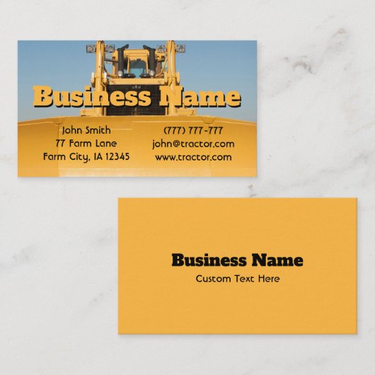 Bulldozer Visitekaartje (Voorkant / Achterkant)