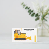 Bulldozer White Construction Heavy Equipment Visitekaartje (Staand voorkant)