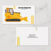 Bulldozer White Construction Heavy Equipment Visitekaartje (Voorkant / Achterkant)