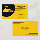 Bulldozer Yellow en Black Construction Machine Visitekaartje (Voorkant / Achterkant)