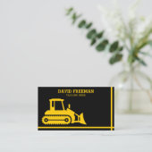 Bulldozer Yellow en Black Construction Visitekaartje (Staand voorkant)