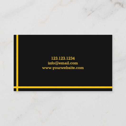 Bulldozer Yellow en Black Construction Visitekaartje (Achterkant)