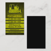 Bulldozer yellow grunge aangepaste bouwkaarten visitekaartje (Voorkant / Achterkant)