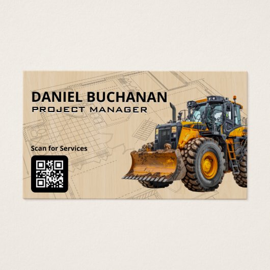 Bulldozer | Zware Bouwmachines | Bouwsector Visitekaartje (Voorkant)