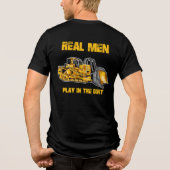 Bulldozerbestuurder Echte Mannen Spelen In De Modd Tri-Blend Shirt (Achterkant)