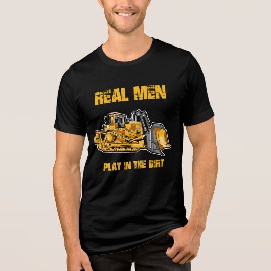 Bulldozerbestuurder Echte Mannen Spelen In De Modd Tri-Blend Shirt (Voorkant)