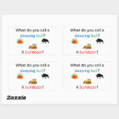 bulldozergrap rechthoekige sticker (Vel)