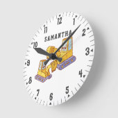 Bulldozers Girls Room Decor Construction Team Ronde Klok (Hoek)