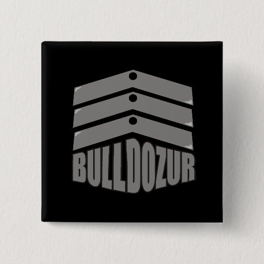 Bulldozur "Coat of Arms"-Button Vierkante Button 5,1 Cm (Voorkant)