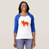 Bullehond Silhouette T-shirt fluer de lis (Voorkant volledig)