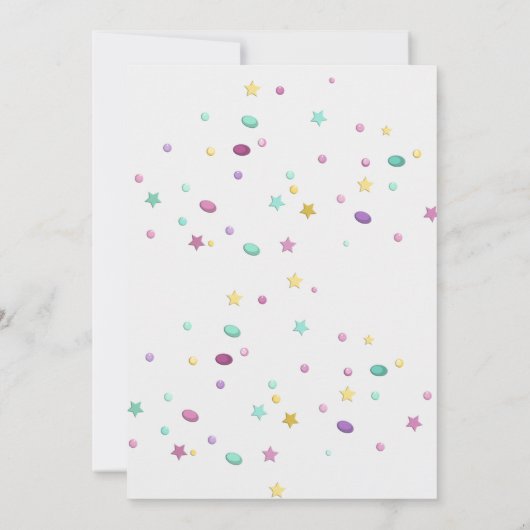 Bullehond-uitnodiging, Pug Unicorn Puppy Dog Birth Kaart (Achterkant)