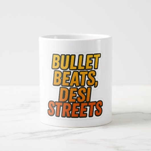 Bullet Beats, Desi Streets – Punjabi Biker Mug Des Grote Koffiekop (Voorkant)