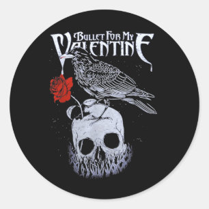 Bullet Funny voor mijn Valentijn schedel Rozen Ronde Sticker